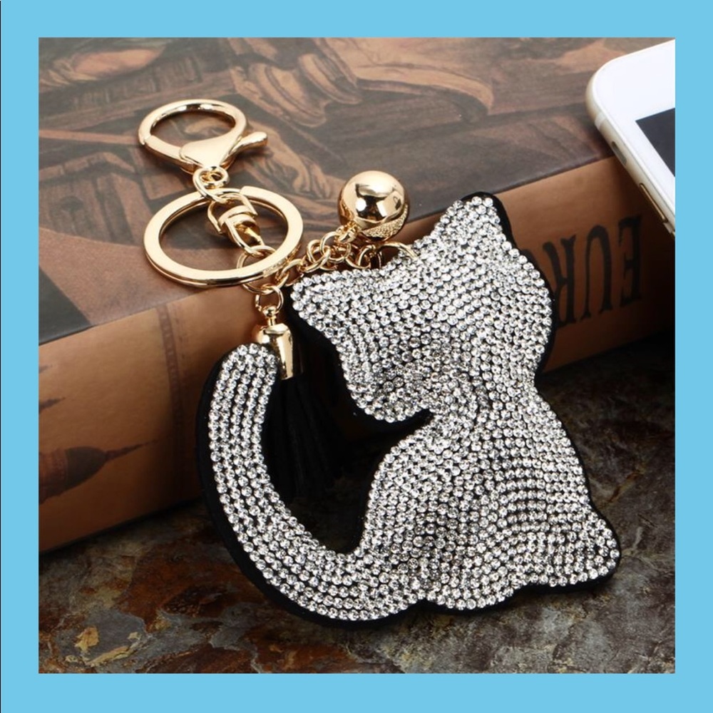 Leather Kitty Keychain